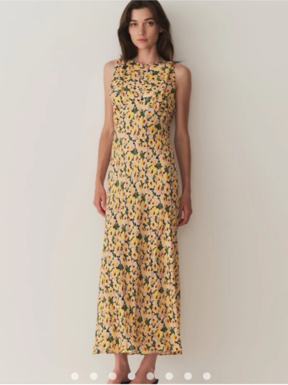Doen Yellow Floral Sleeveless Maxi Dress